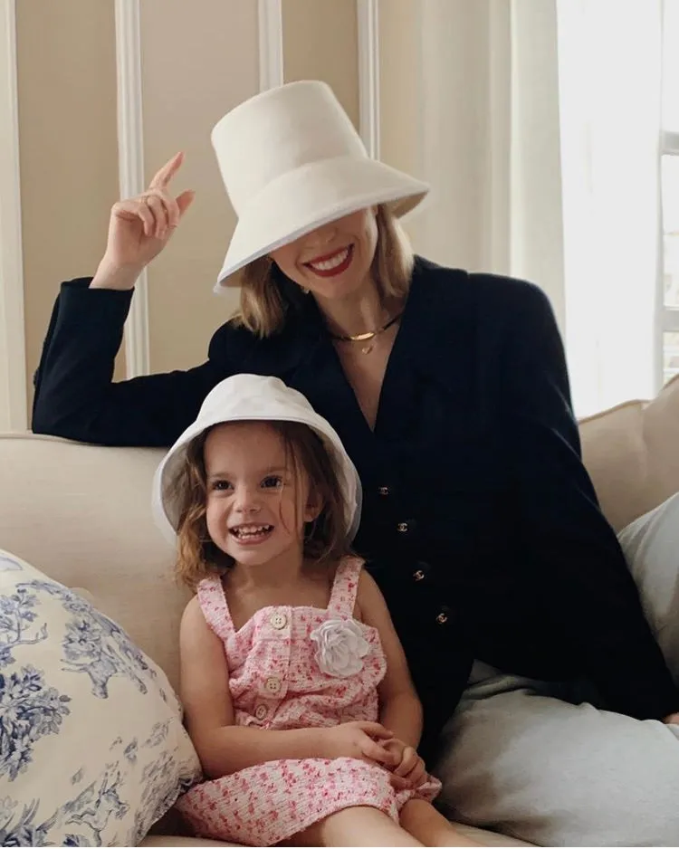 Ettrick: White Straw Bucket Hat As Seen On Kerry Pieri (and Lila)