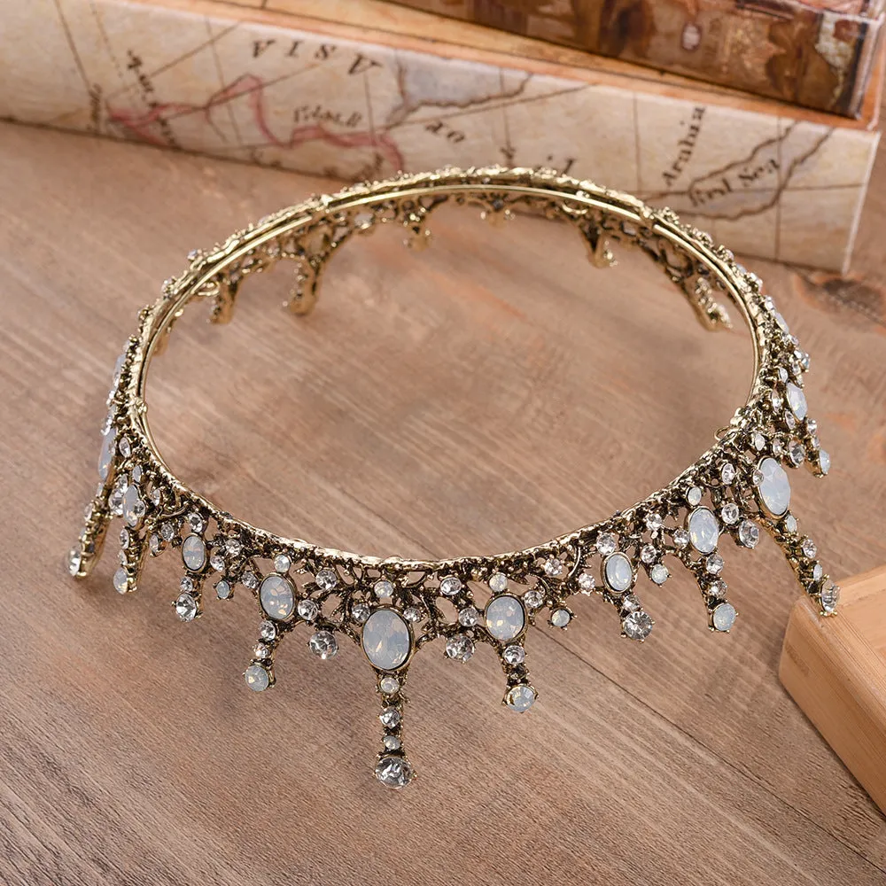 European retro palace queen baroque bridal hair accessories round full circle crown crown photo studio headdress