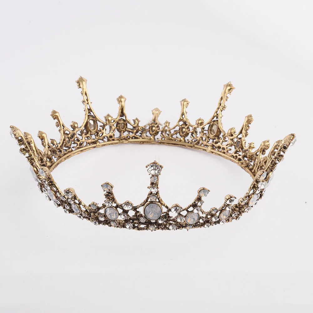 European retro palace queen baroque bridal hair accessories round full circle crown crown photo studio headdress