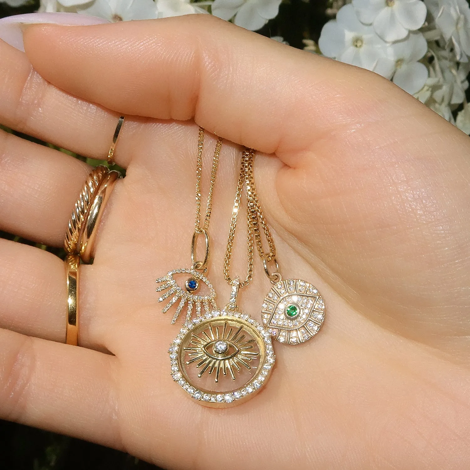 Evil Eye Medallion Necklace | Emerald