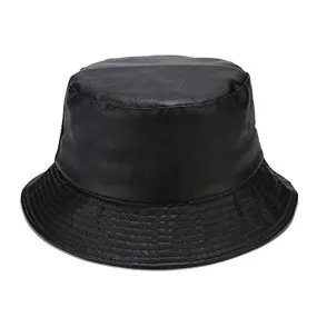 Fashion Bucket Hat PU Leather Rain Hat Waterproof Fishmen Cap