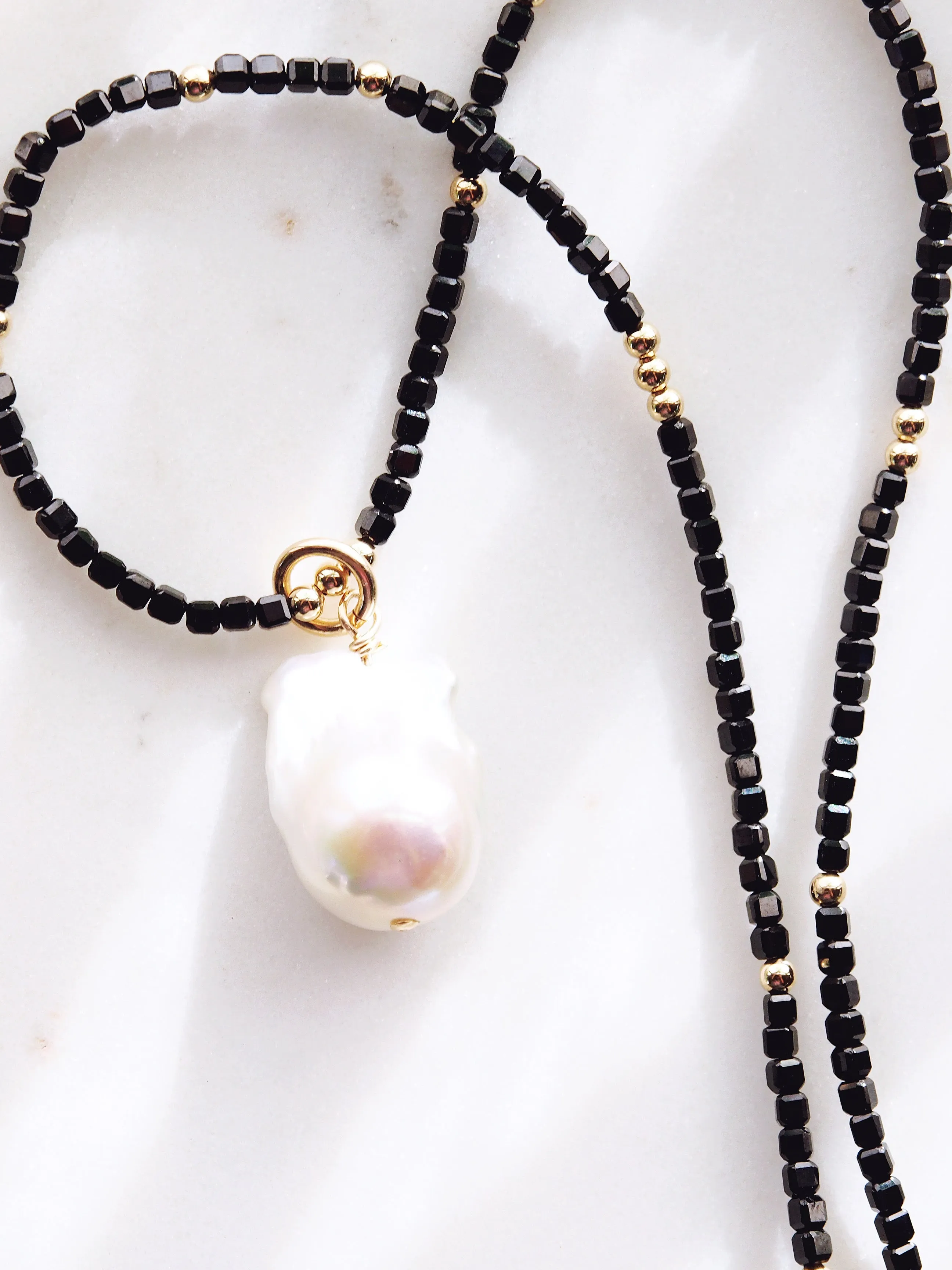 Flameball Baroque Pearl and Gemstone Necklace - Keahi