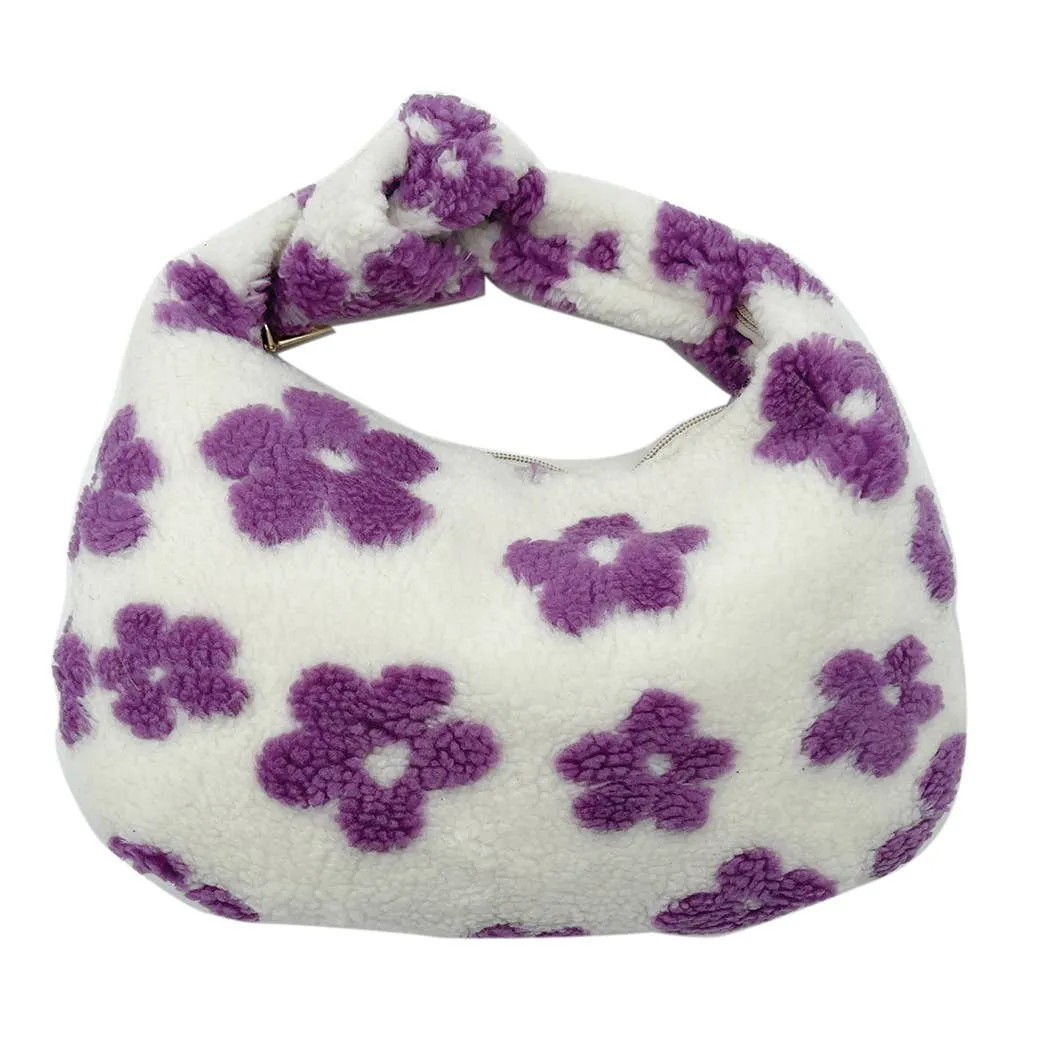 Floral Pattern Sherpa Bag