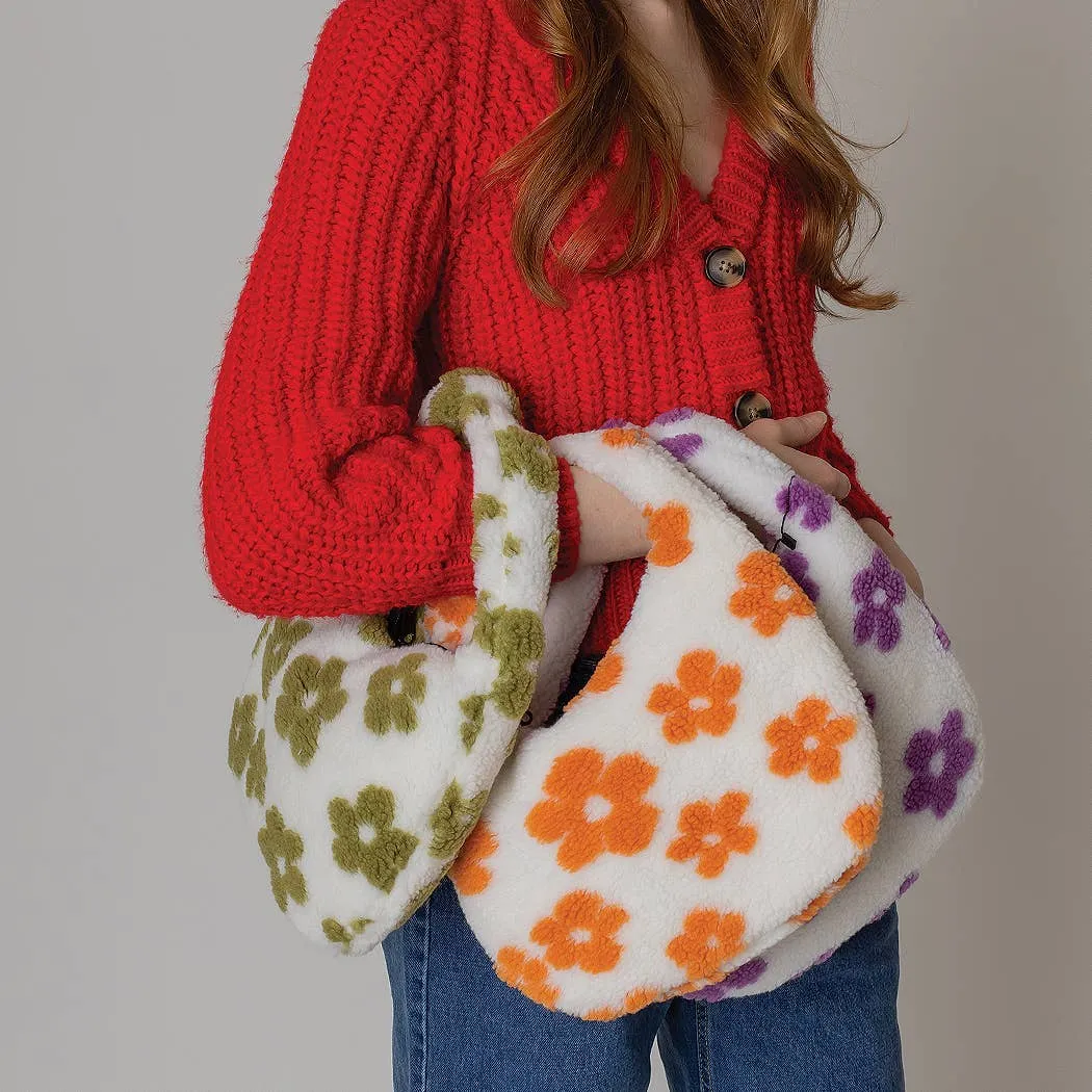 Floral Pattern Sherpa Bag