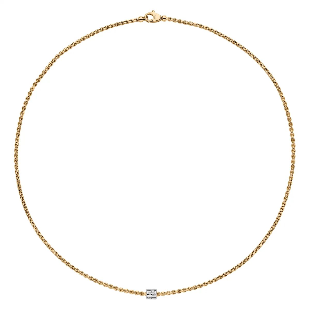 Fope 18K Yellow and White Gold Aria Collection Diamond Necklace, 17 inch