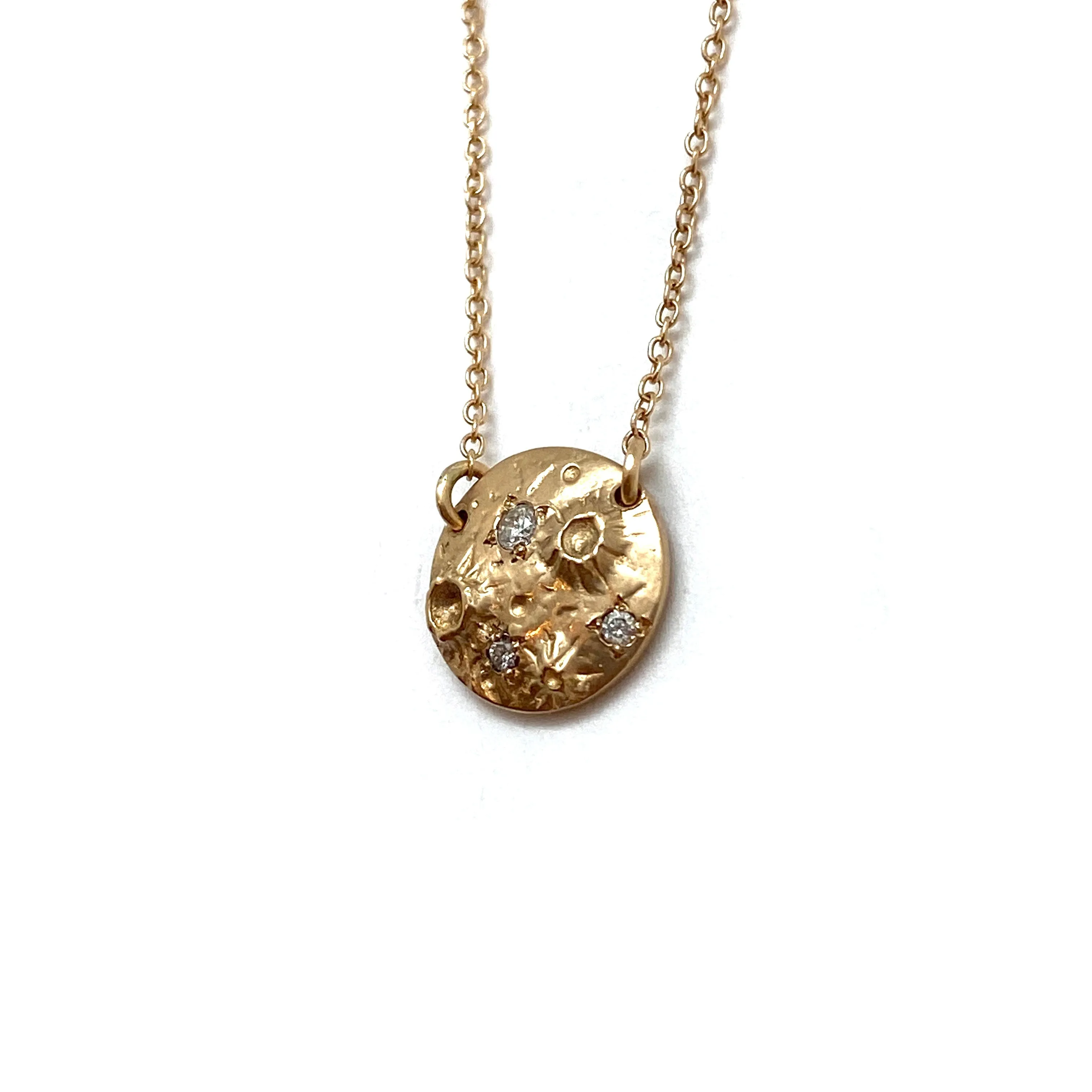 Full Moon Gold & Diamond Pendant