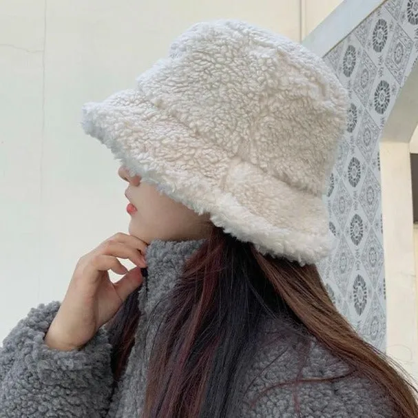 Fuzzy Warm Plush Bucket Hat