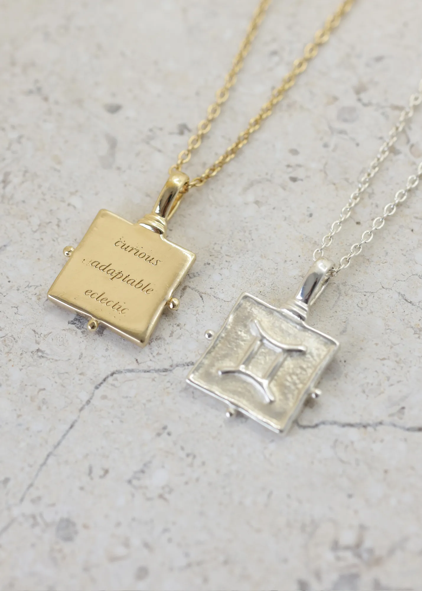 Gemini Zodiac Gold Necklace