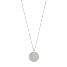 GEMINI Zodiac Sign Coin Necklace, silver-plated