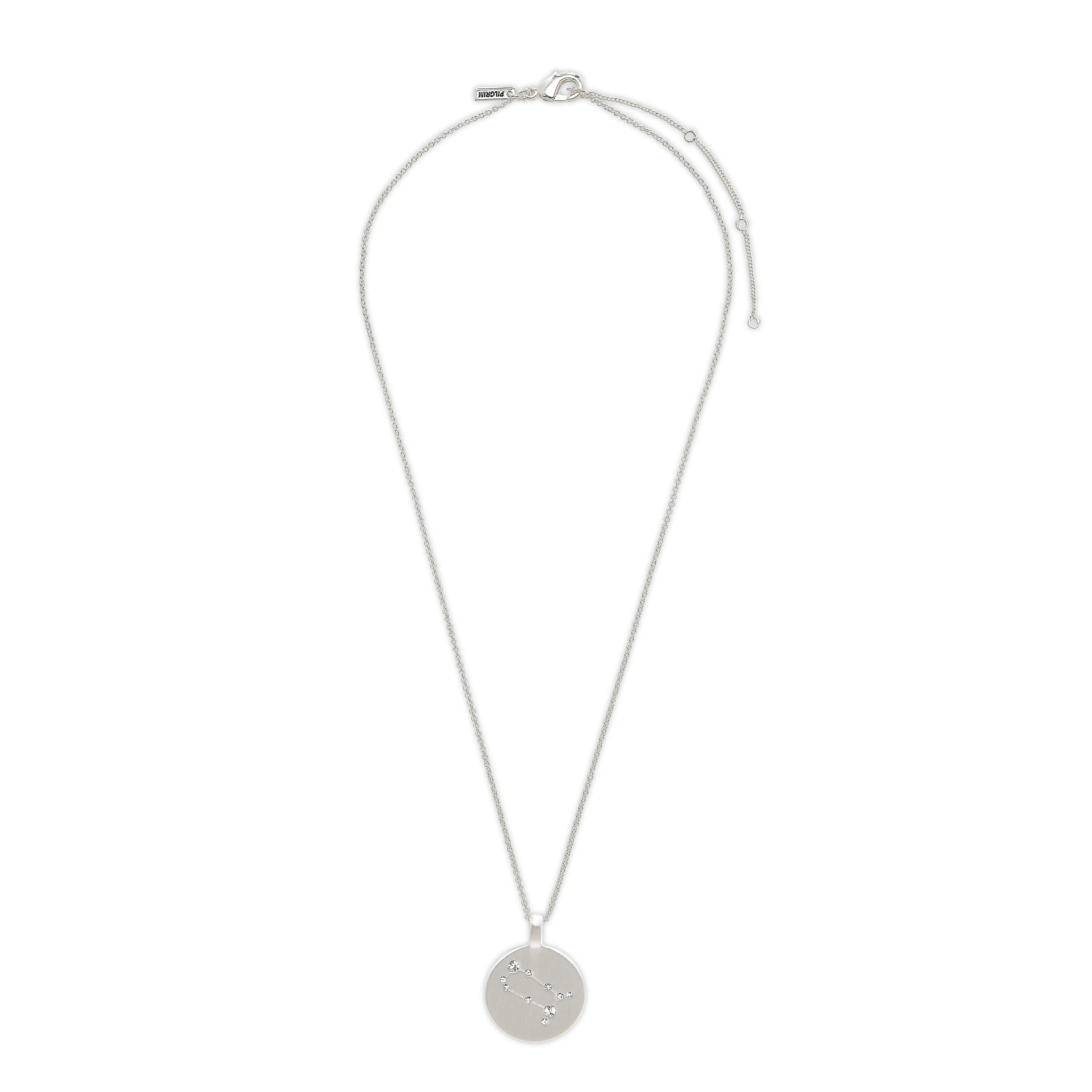 GEMINI Zodiac Sign Coin Necklace, silver-plated