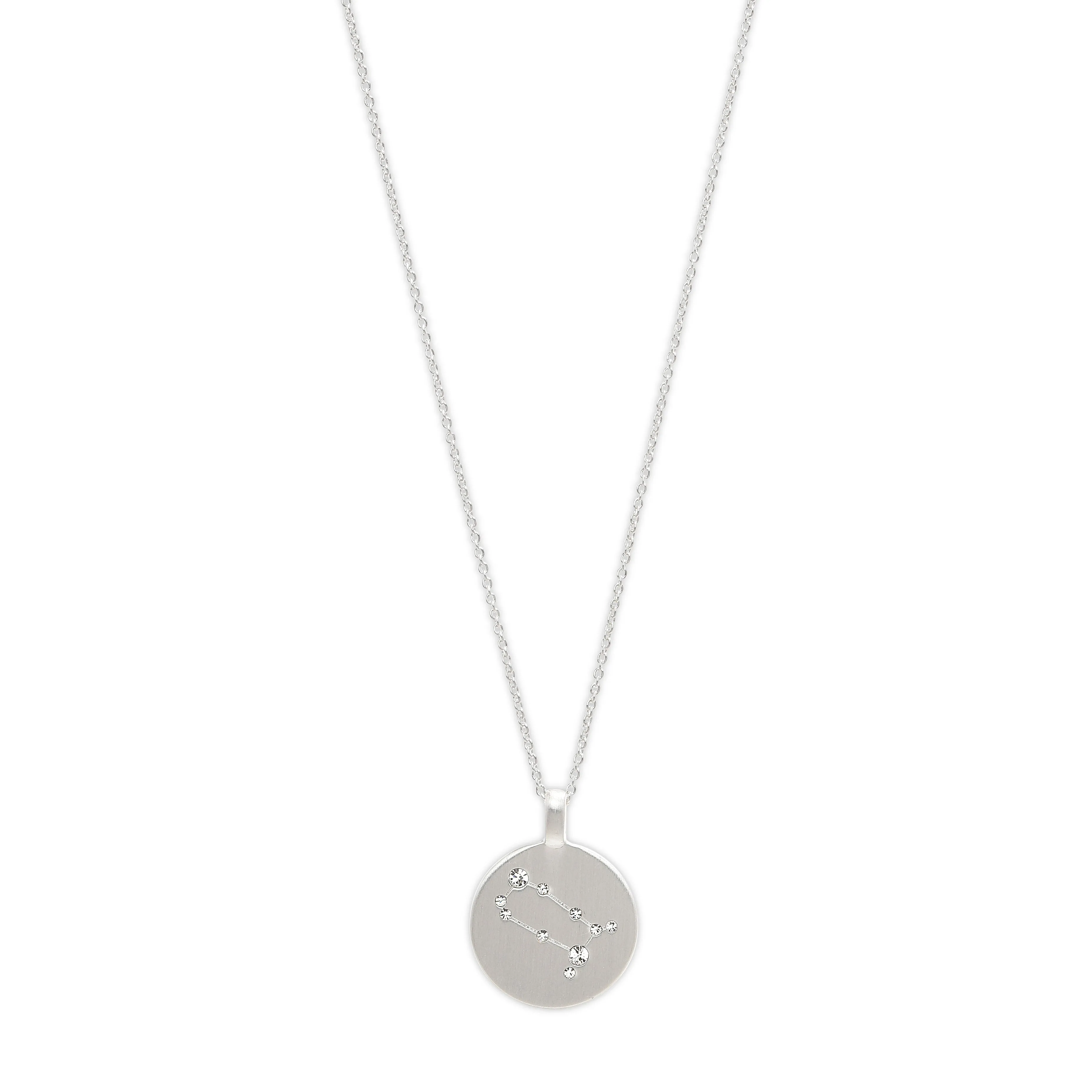 GEMINI Zodiac Sign Coin Necklace, silver-plated