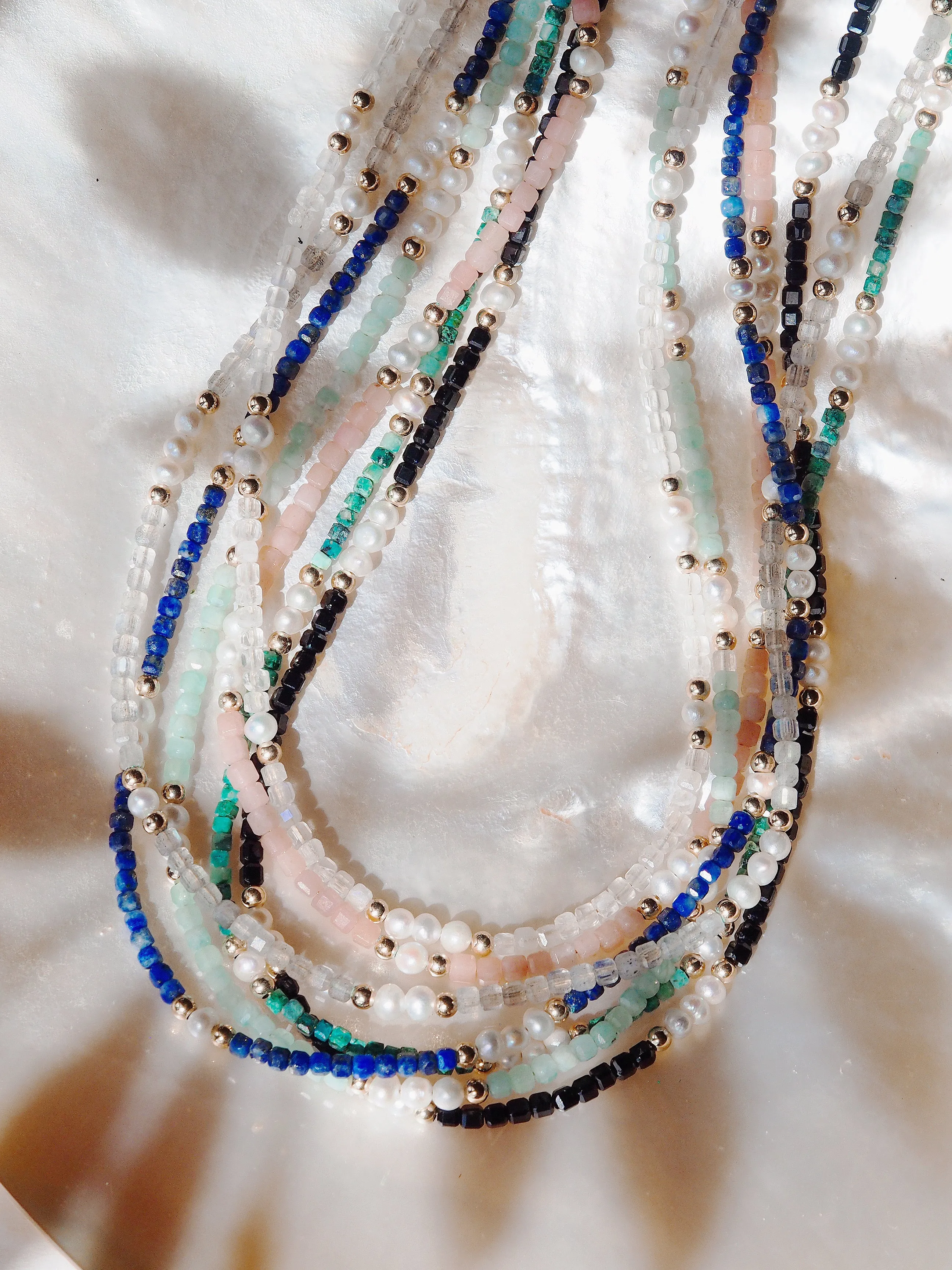 Gemstone and Pearl Necklace - Ke'ala