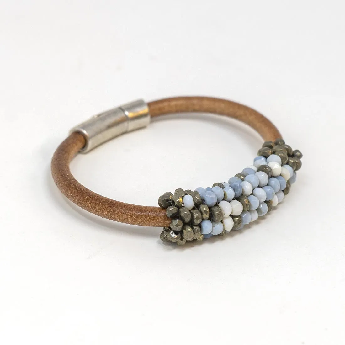 Gemstone Leather Bracelet