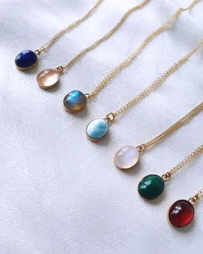 Gemstone Oval Necklace