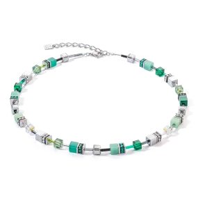 GeoCUBE® Iconic necklace silver-green