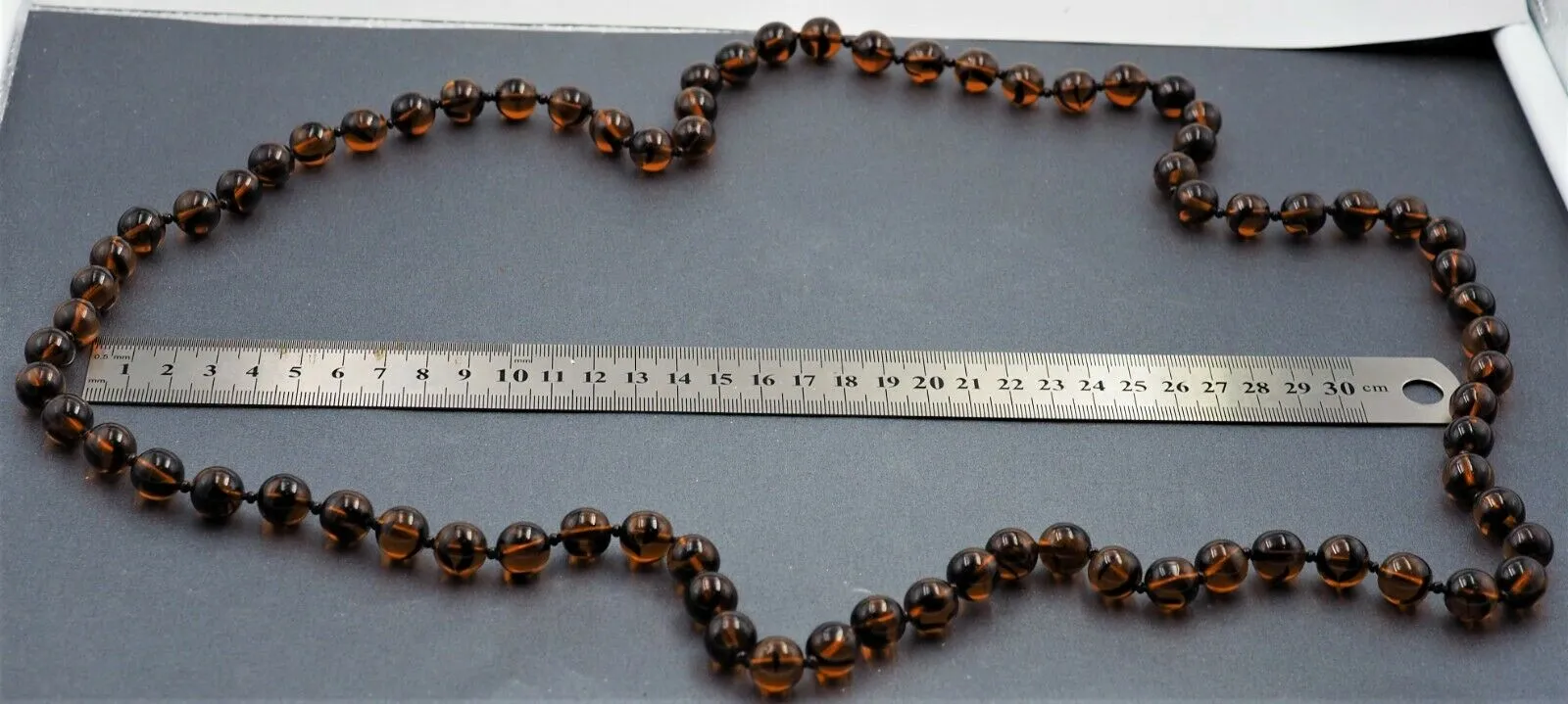 Glass Bead Opera Knotted Single Strand Necklace - c.1930s