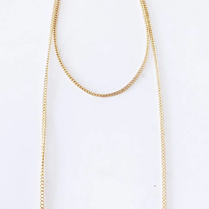 Gold Chain Bar Drops Choker