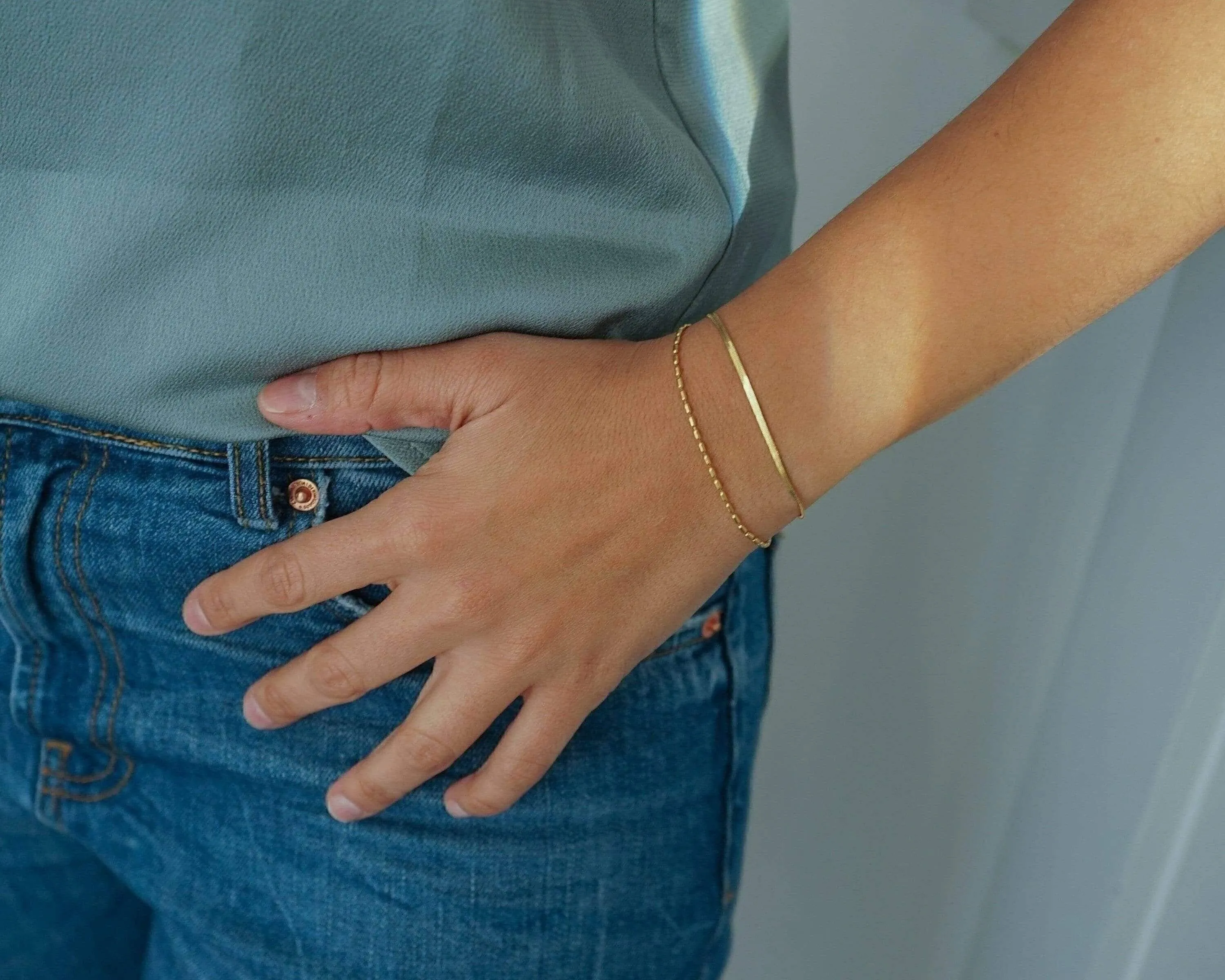 Gold double chain Bracelet