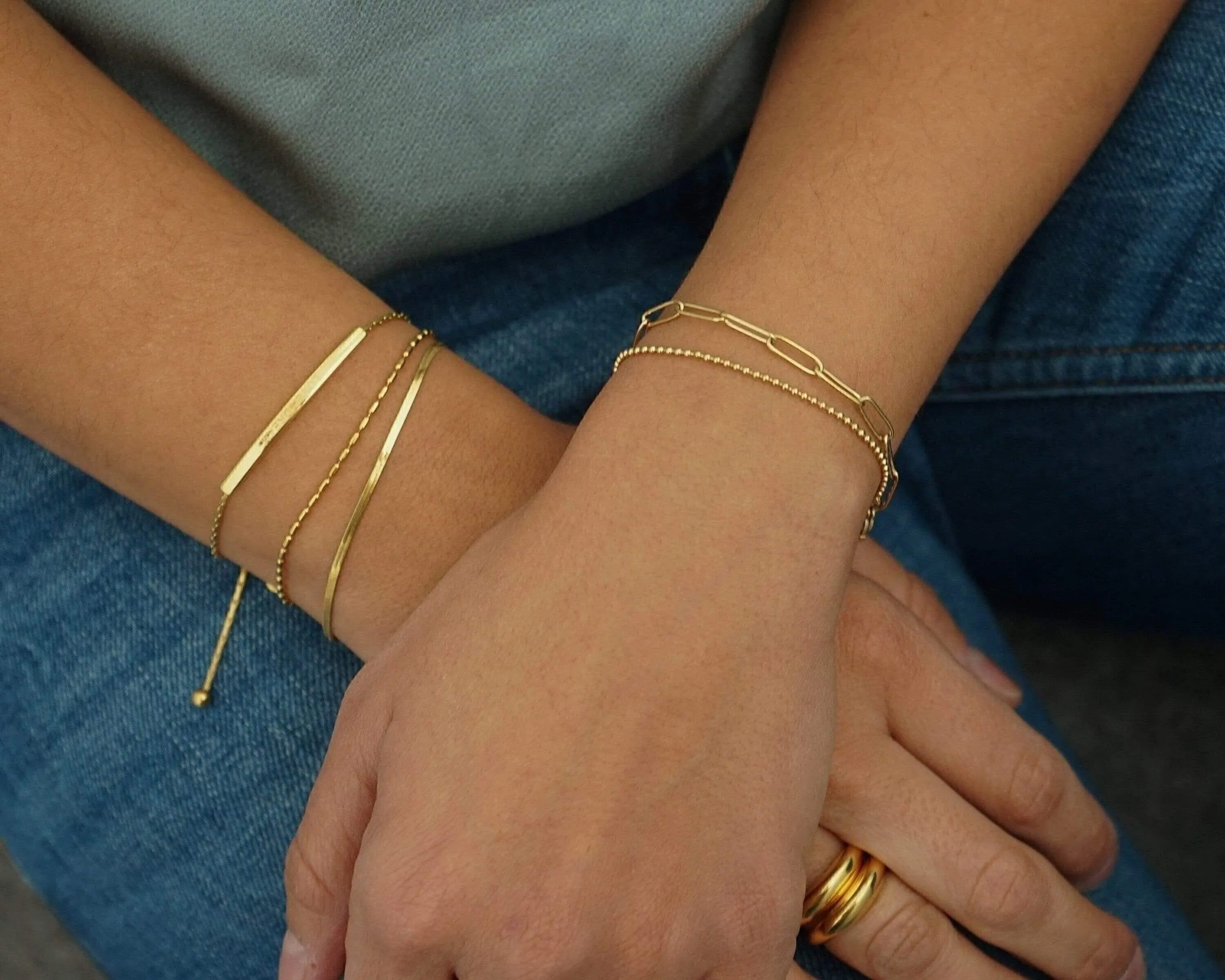 Gold double chain Bracelet