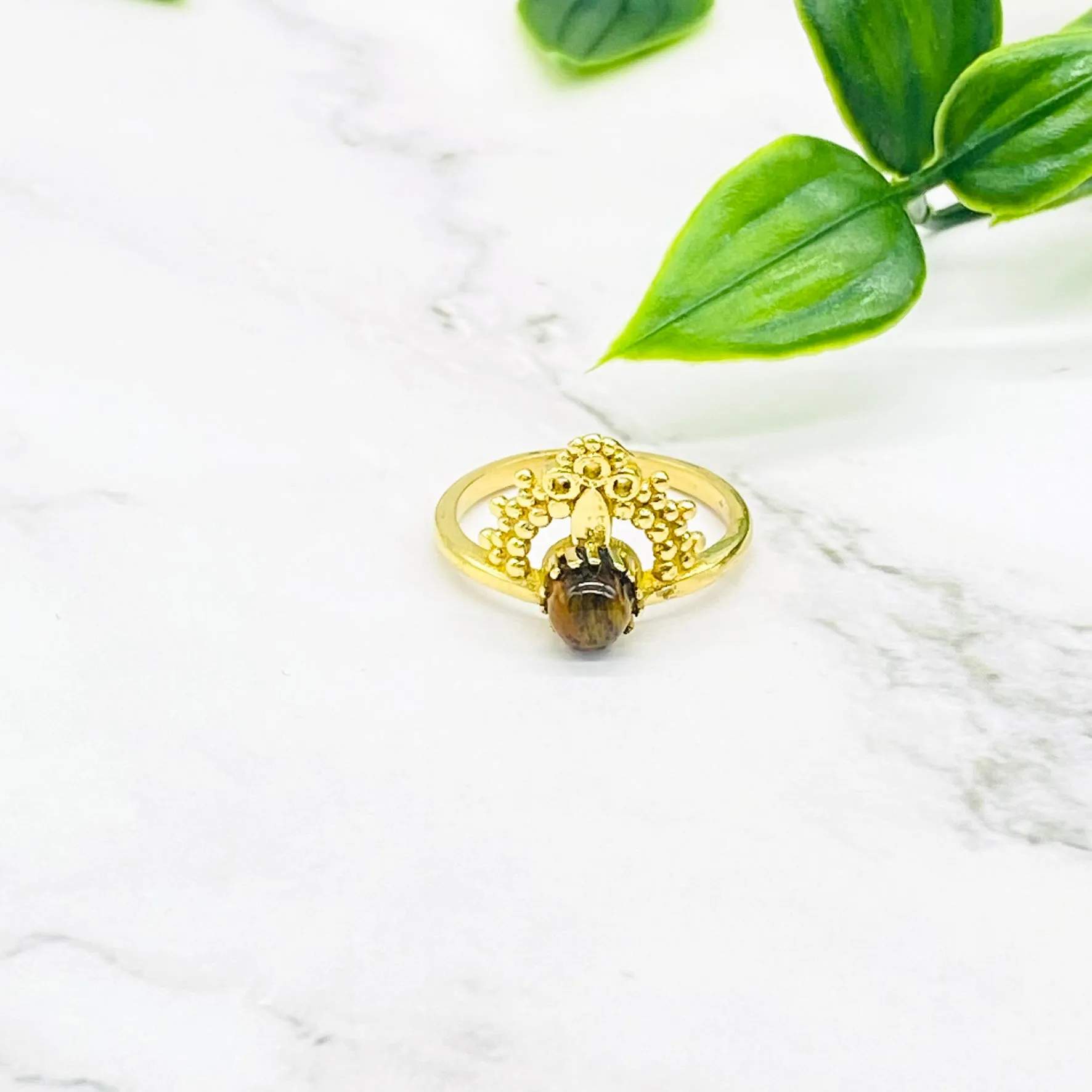 Gold FIlled Natural Crystal Ring, Healing Crystals, Gift For Her, Mothers Day Gift, Statement Ring, Handmade Ring, Minimalistic Style