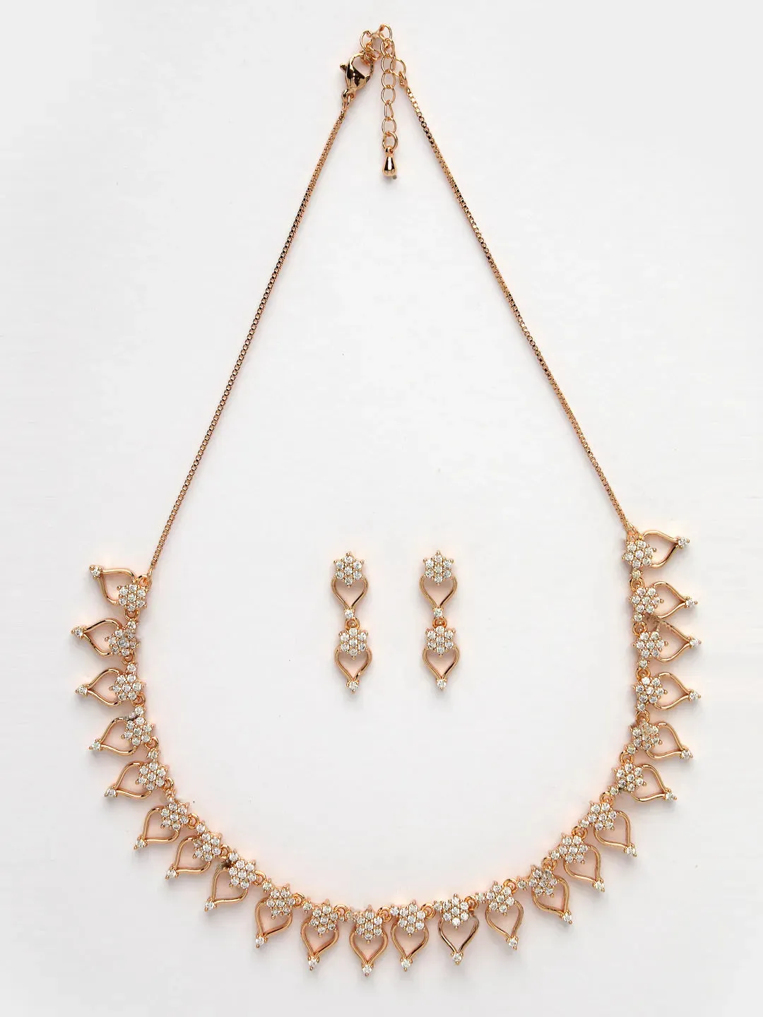 Gold-Plated American Diamond-Studded Handcrafted Jewellery Set