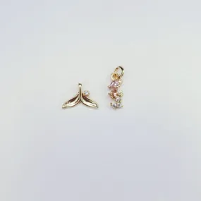 Gold Plated Dainty Cubic Zirconia Sea Charms