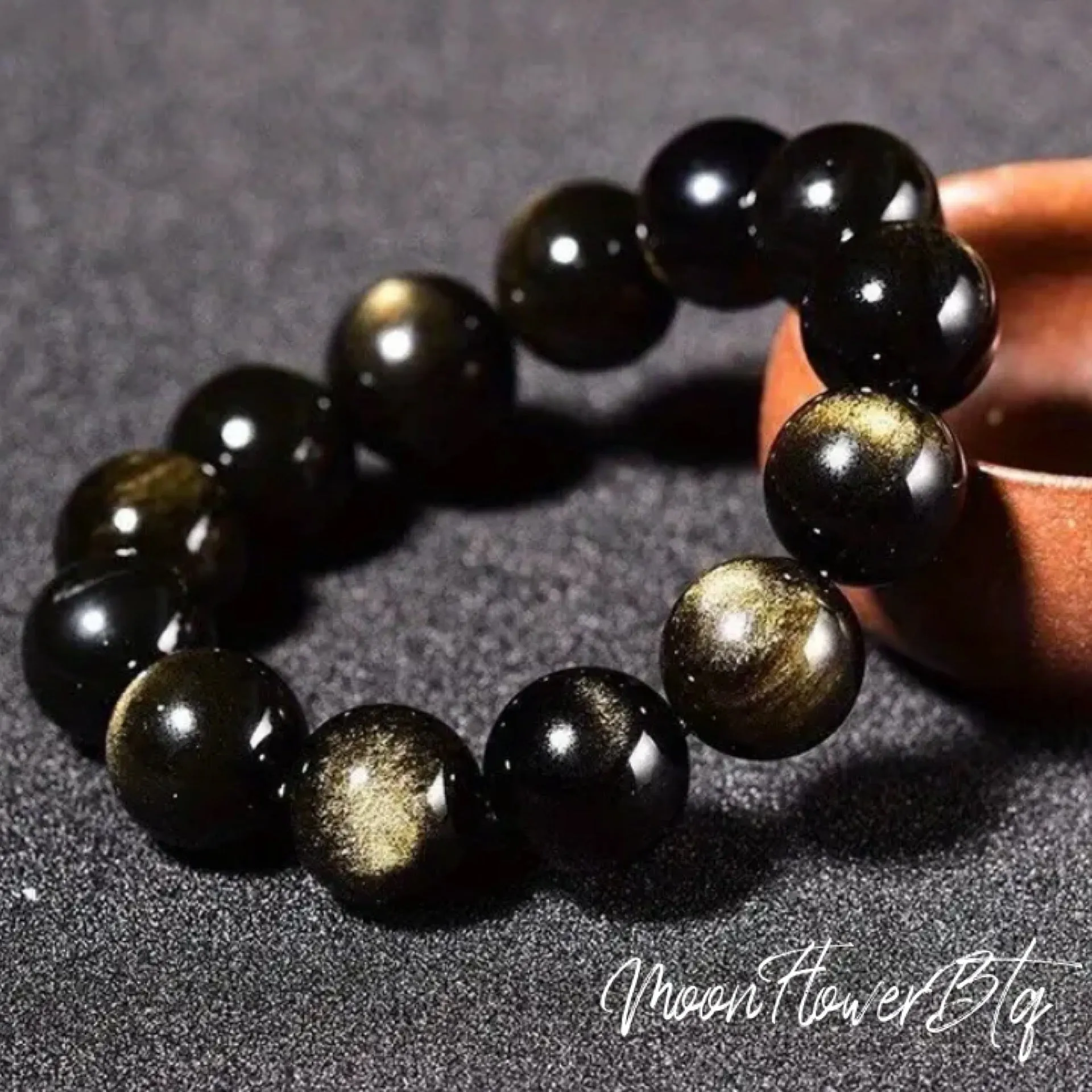 Golden Obsidian Beaded Bracelet