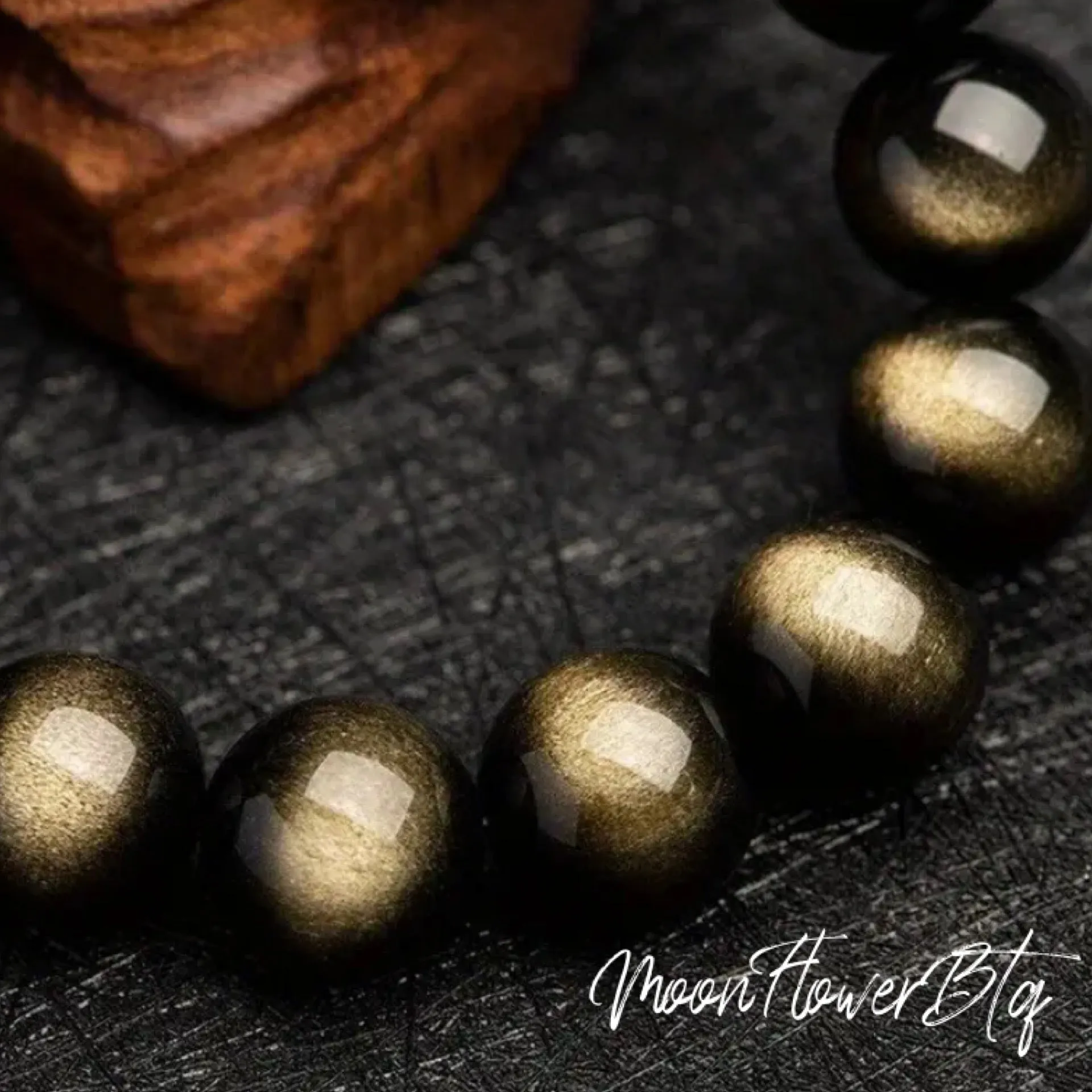 Golden Obsidian Beaded Bracelet