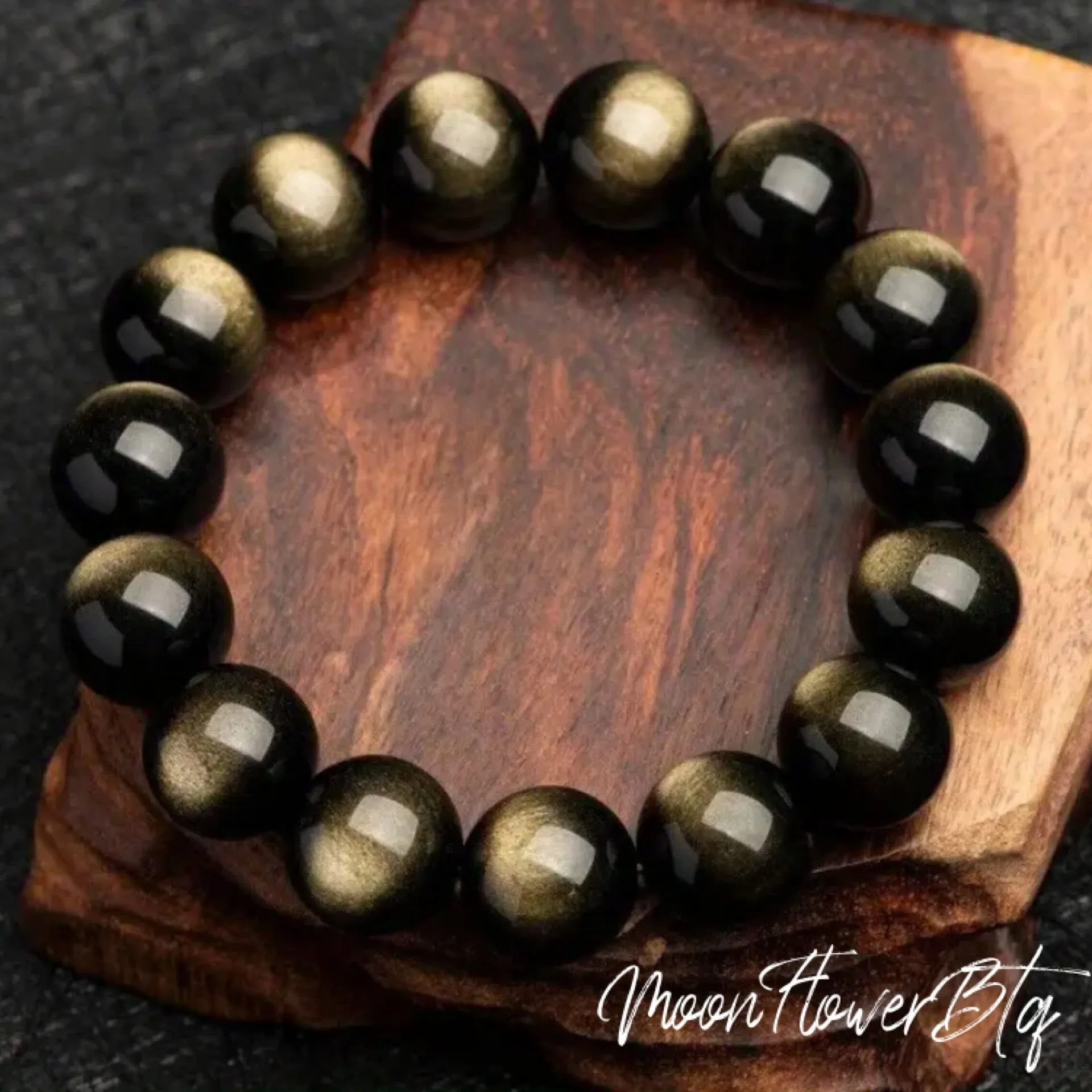 Golden Obsidian Beaded Bracelet