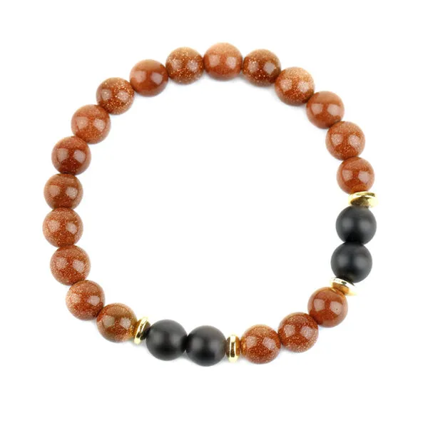 Goldstone Bracelet (Circumference 19cm) 金沙石串珠手鍊 (鍊長 19cm) KJBR16215