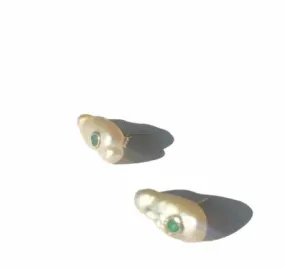 Green Eye Earrings