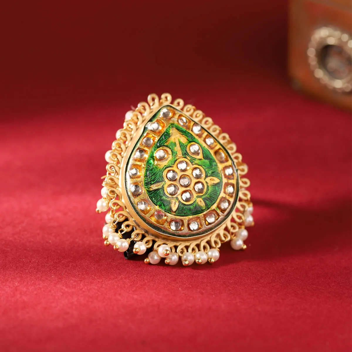 Green Stone Kundun Ring