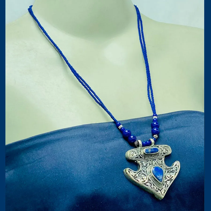 Handmade Tribal Chain Lapis Lazuli Necklace