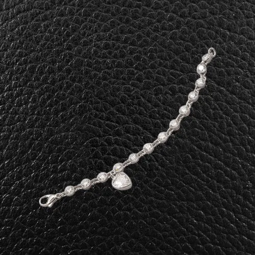 Heart & Round Diamond Bracelet