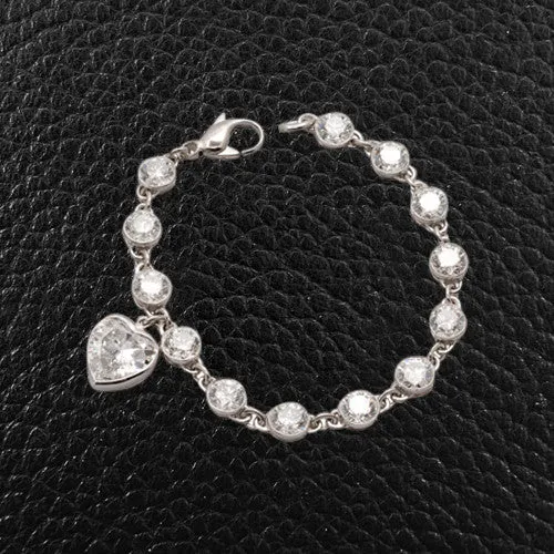 Heart & Round Diamond Bracelet