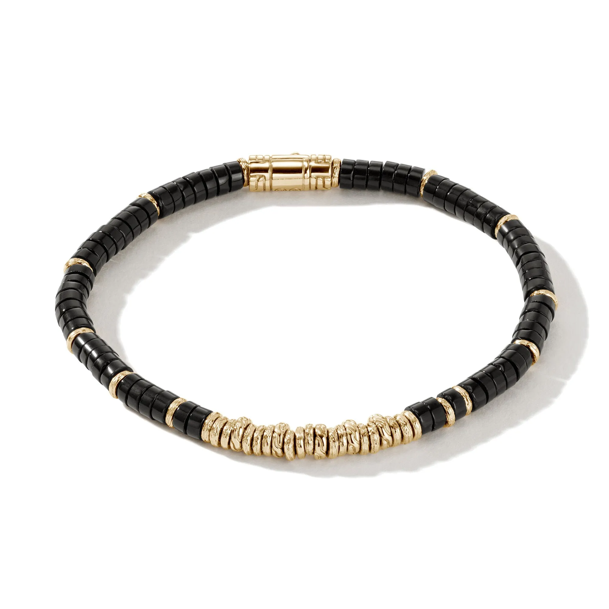 Heishi Beaded Bracelet - Black Onyx