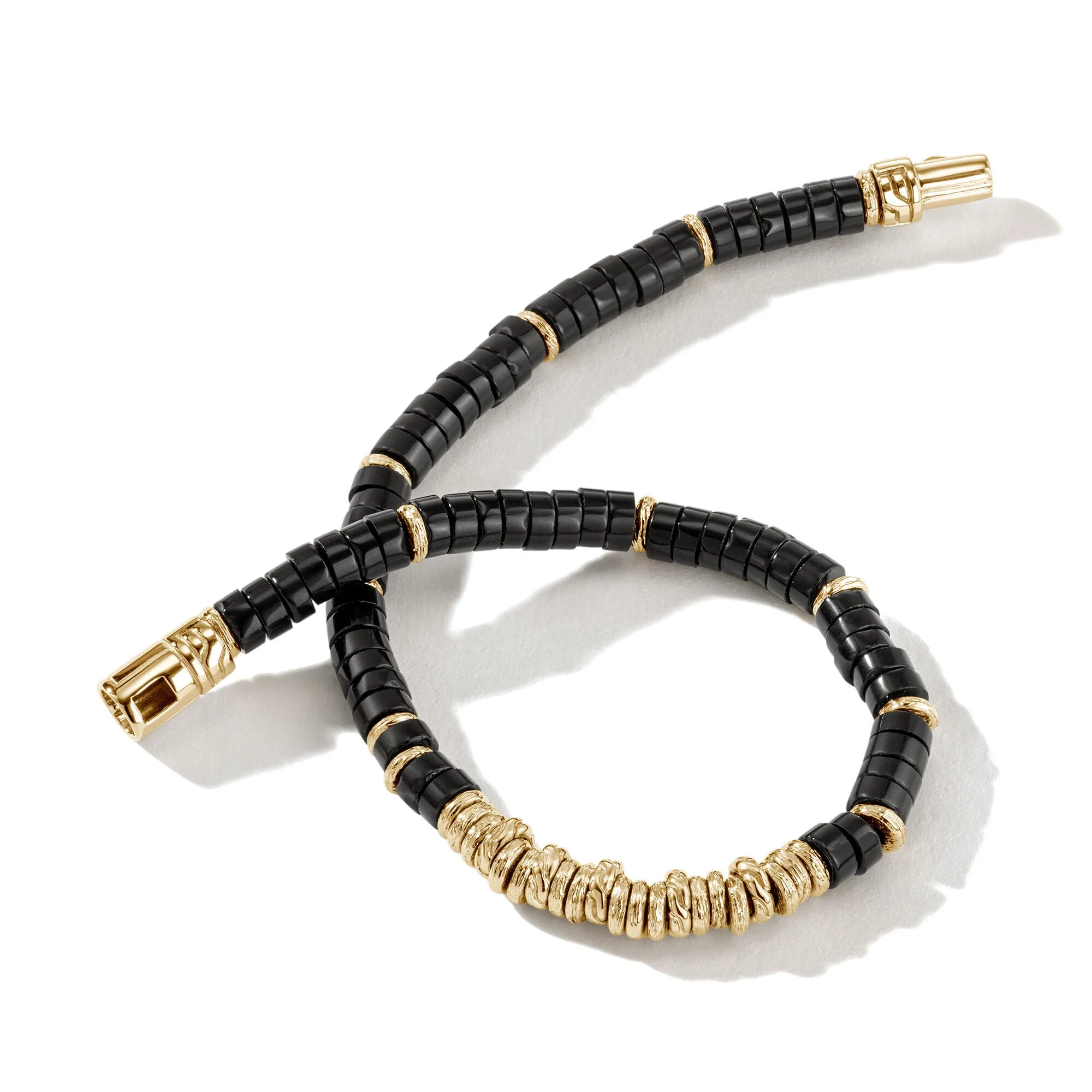 Heishi Beaded Bracelet - Black Onyx