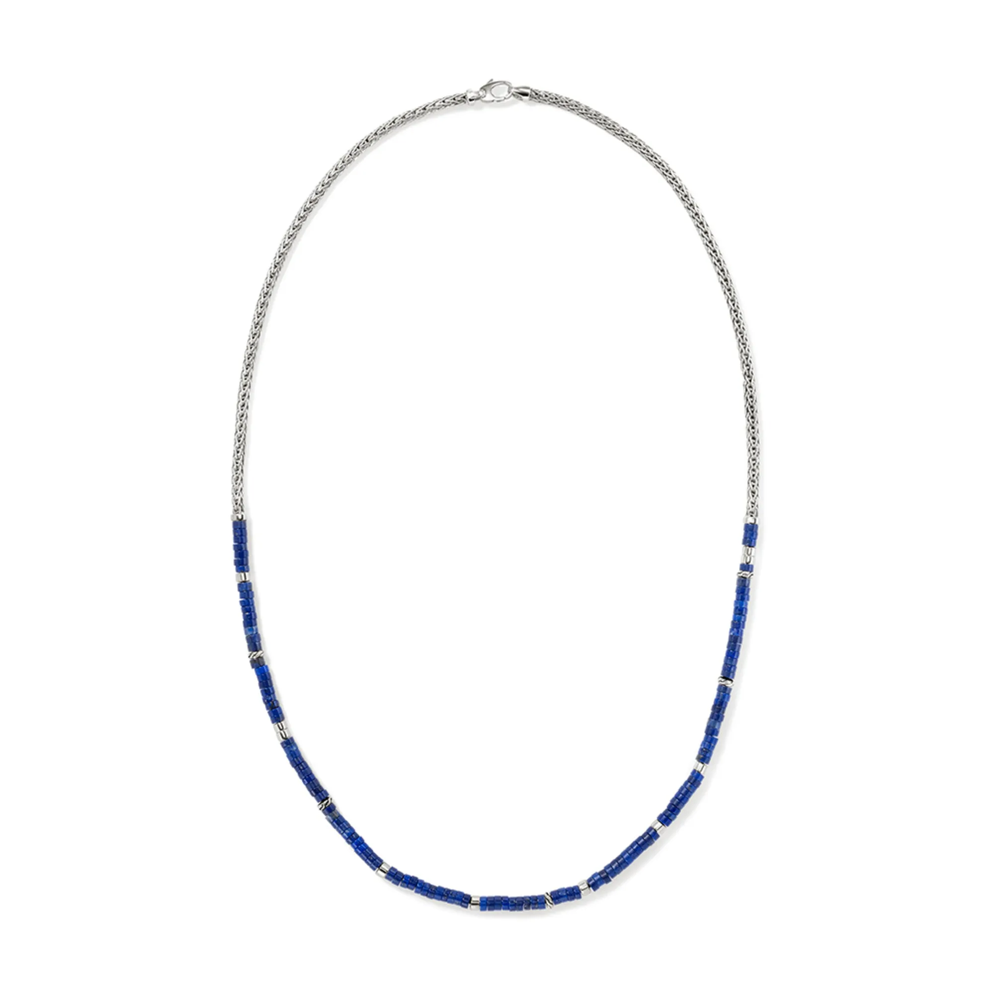 Heishi Chain Necklace, Silver|NMS9012321LPZ