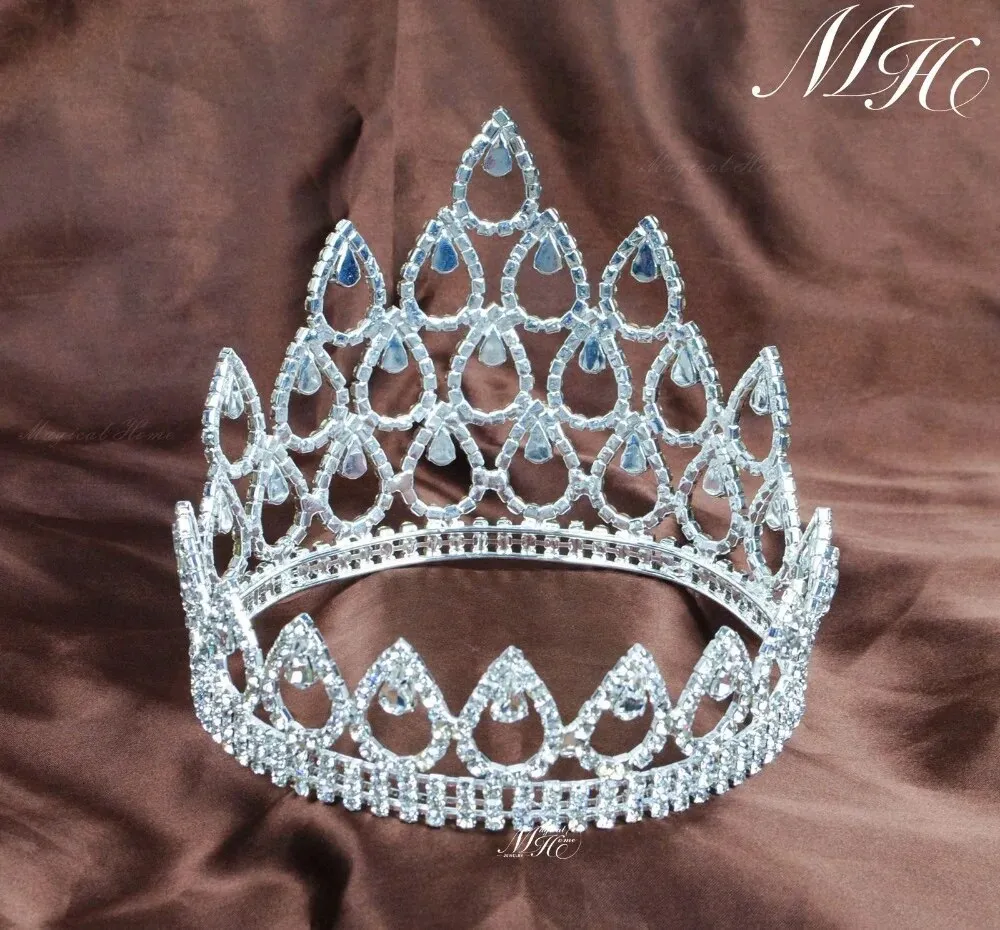 High Full Regalia Queen Princess Bridal Crown Headpiece for a Bride or a Quinceanera