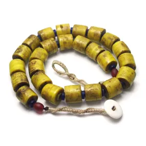 Indian Glass "Amber" Column Bead Necklace