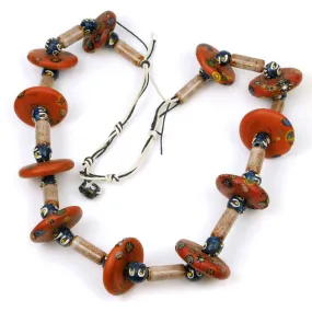 Indian "End of the Day" Glass Disc Bead Necklace