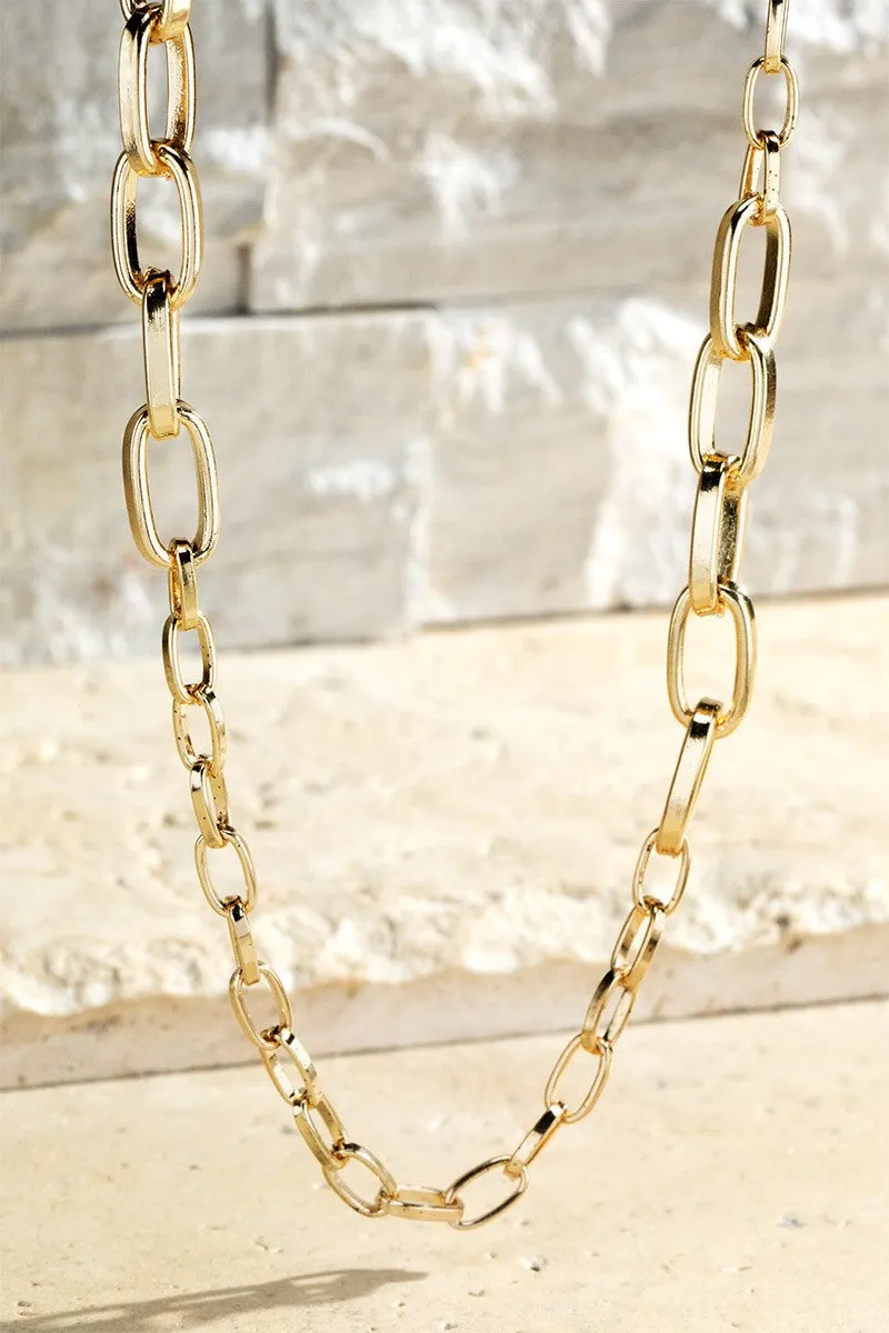 Inter-Linked Satin Metal Necklace