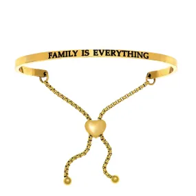 Intuitions Stainless Steel FAMILY IS EVERYTHING Diamond Accent Adjustable Bracelet