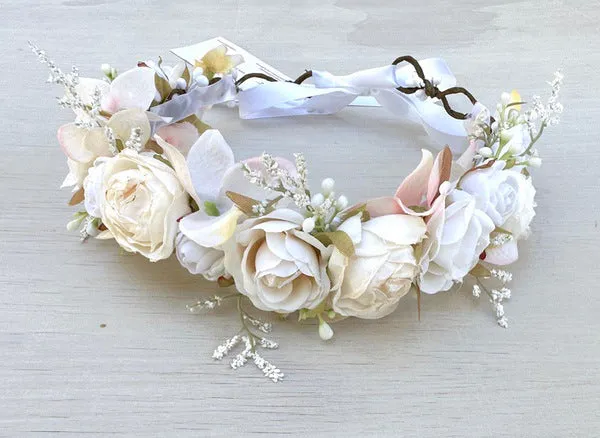 Iris Girls Ivory Flower Crown