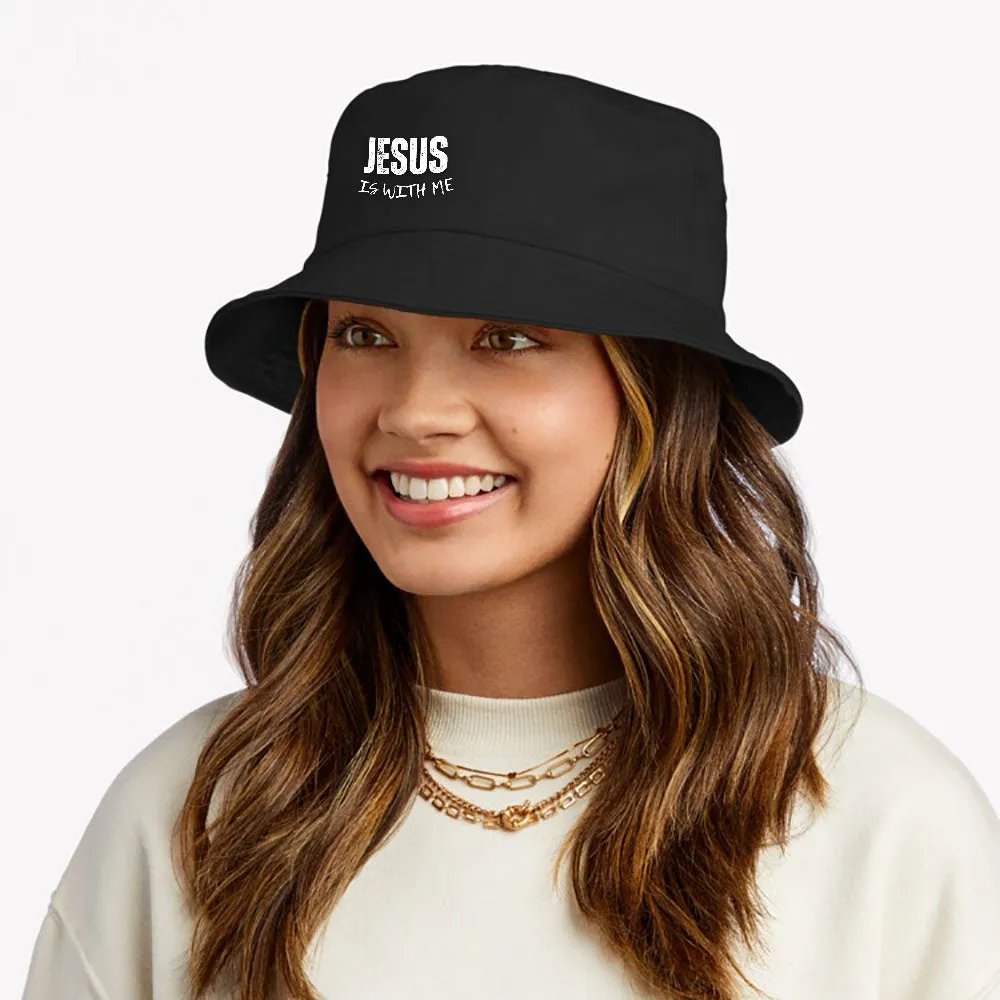 Jesus Is With Me Motivational Spiritual Religious Bible Holy Bucket Hat