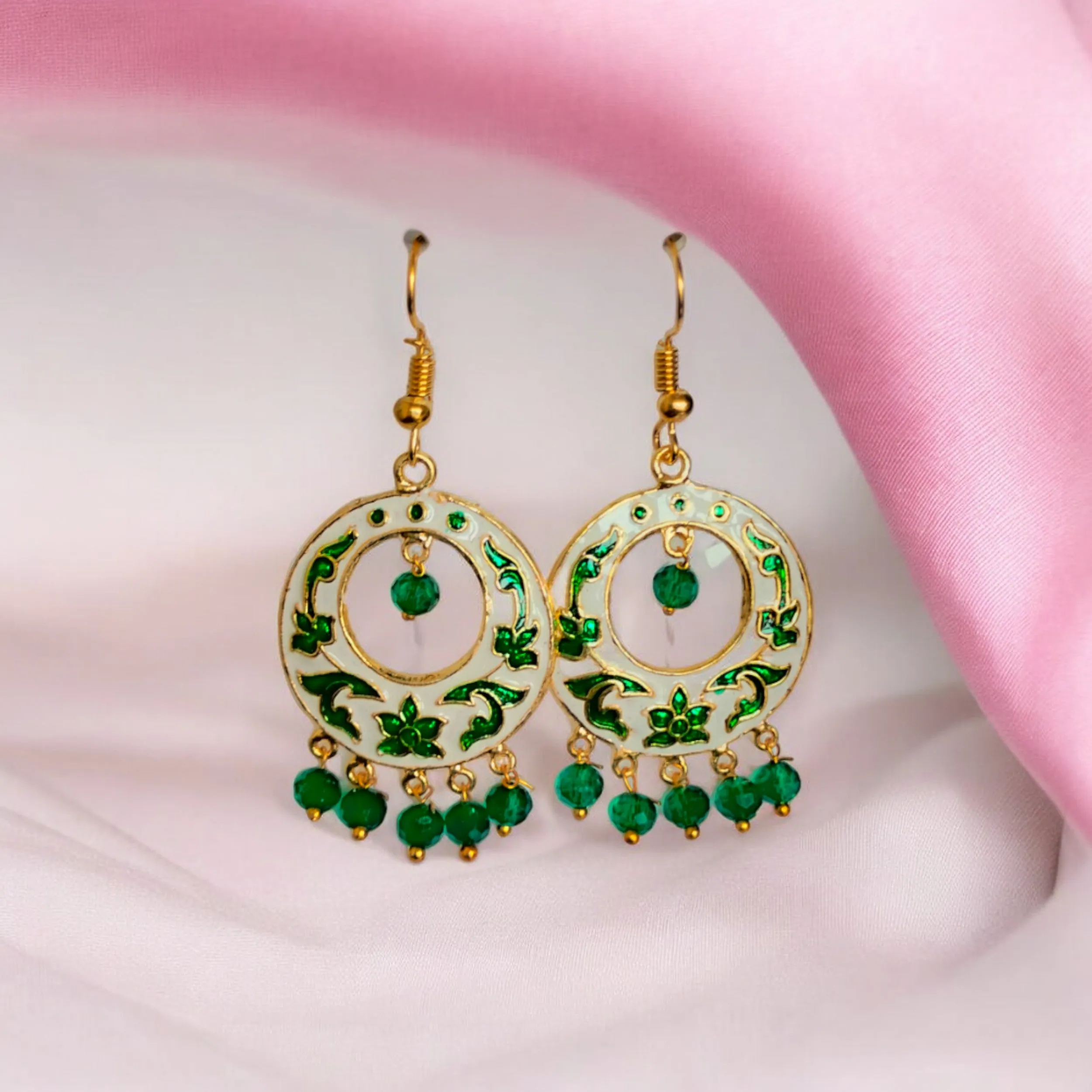 Jewelestia Emerald Blossom Earrings