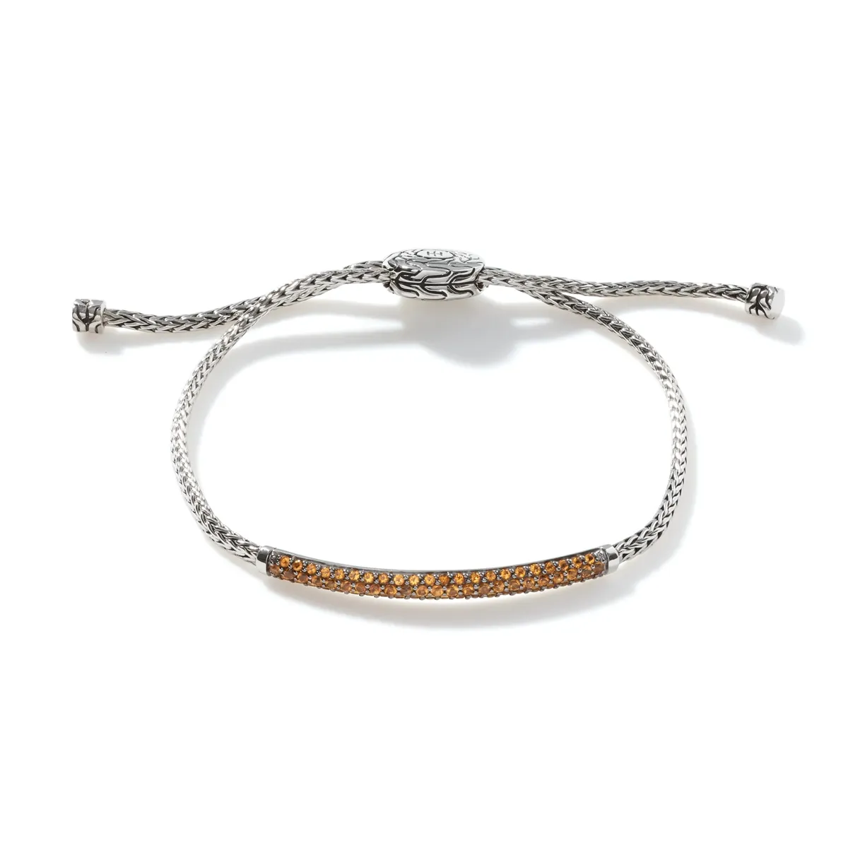 John Hardy Classic Chain Sterling Silver Mini Pull Through Bracelet with Citrine