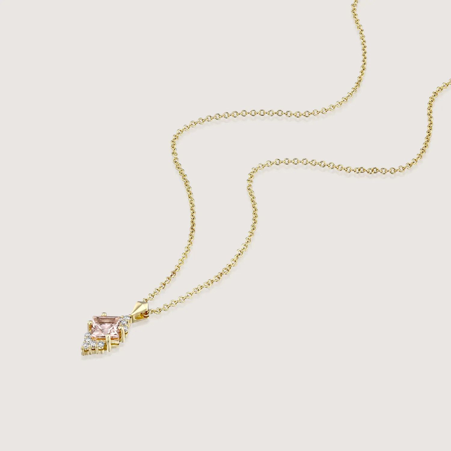 Juliette Necklace With Diamonds and Morganite