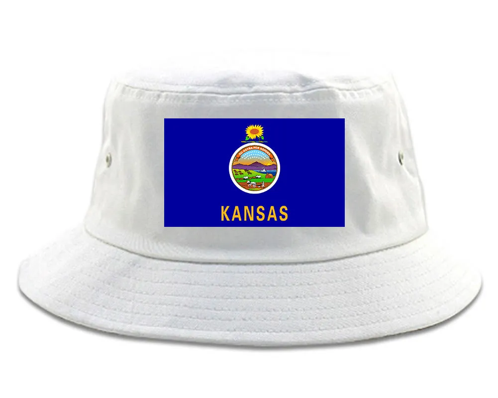 Kansas State Flag KS Chest Mens Bucket Hat