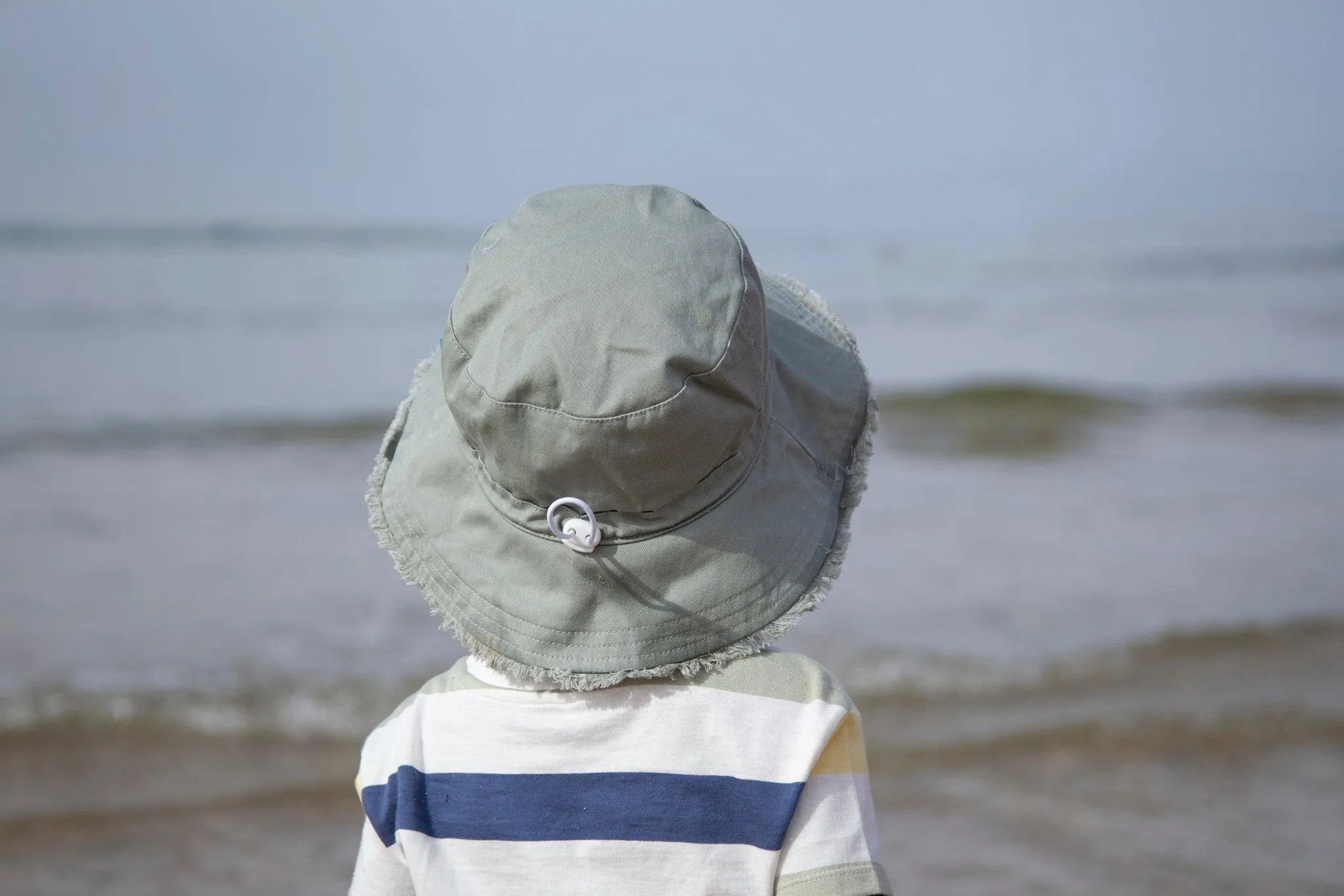 Khaki Frayed Bucket Hat